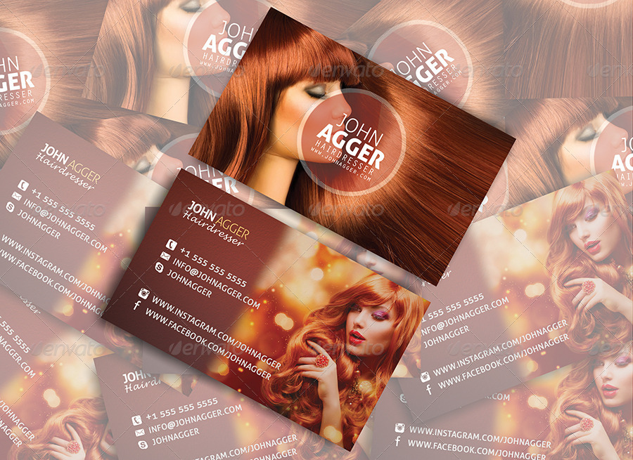 Hairdresser Business Card by giantdesign GraphicRiver